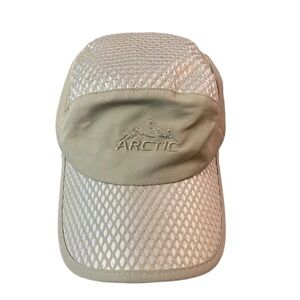 ARCTIC 5 Panel Hat Cap Beige Mesh Nylon Lightweight Cooling UV Protection Unisex
